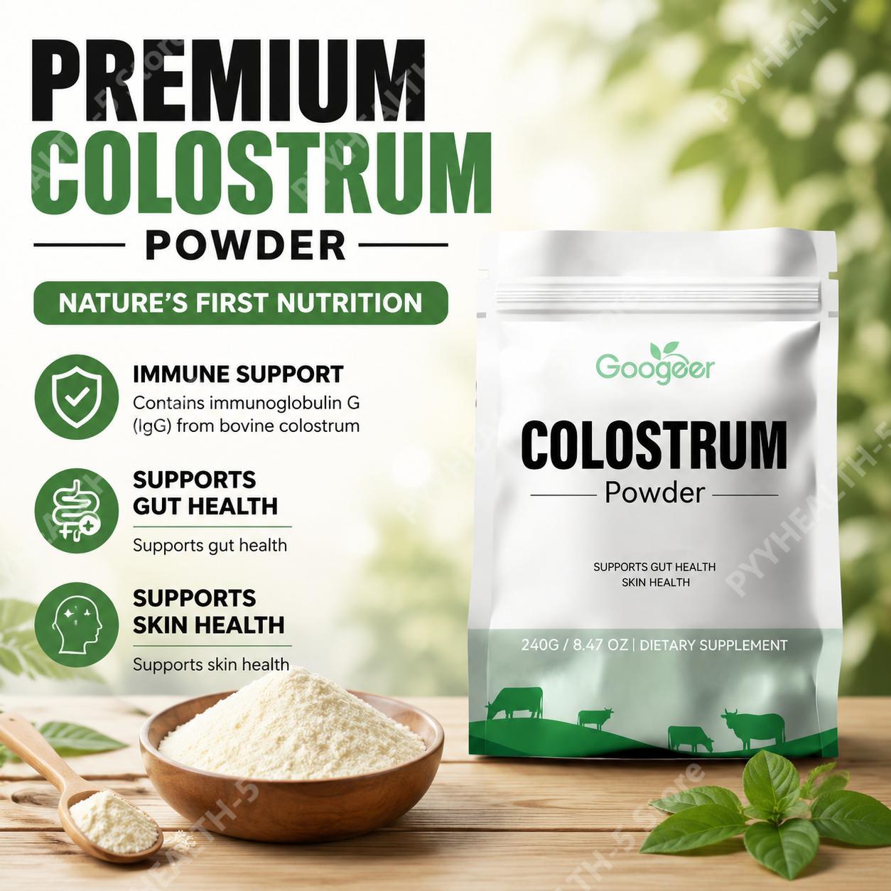 Colostrum Bovine Powder - Googeer Polvere di Colostro: Supporto per